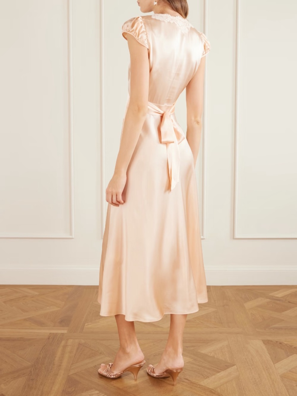 DÔEN Coraline Silk Lace-Trimmed Dress - Picture 2 of 4